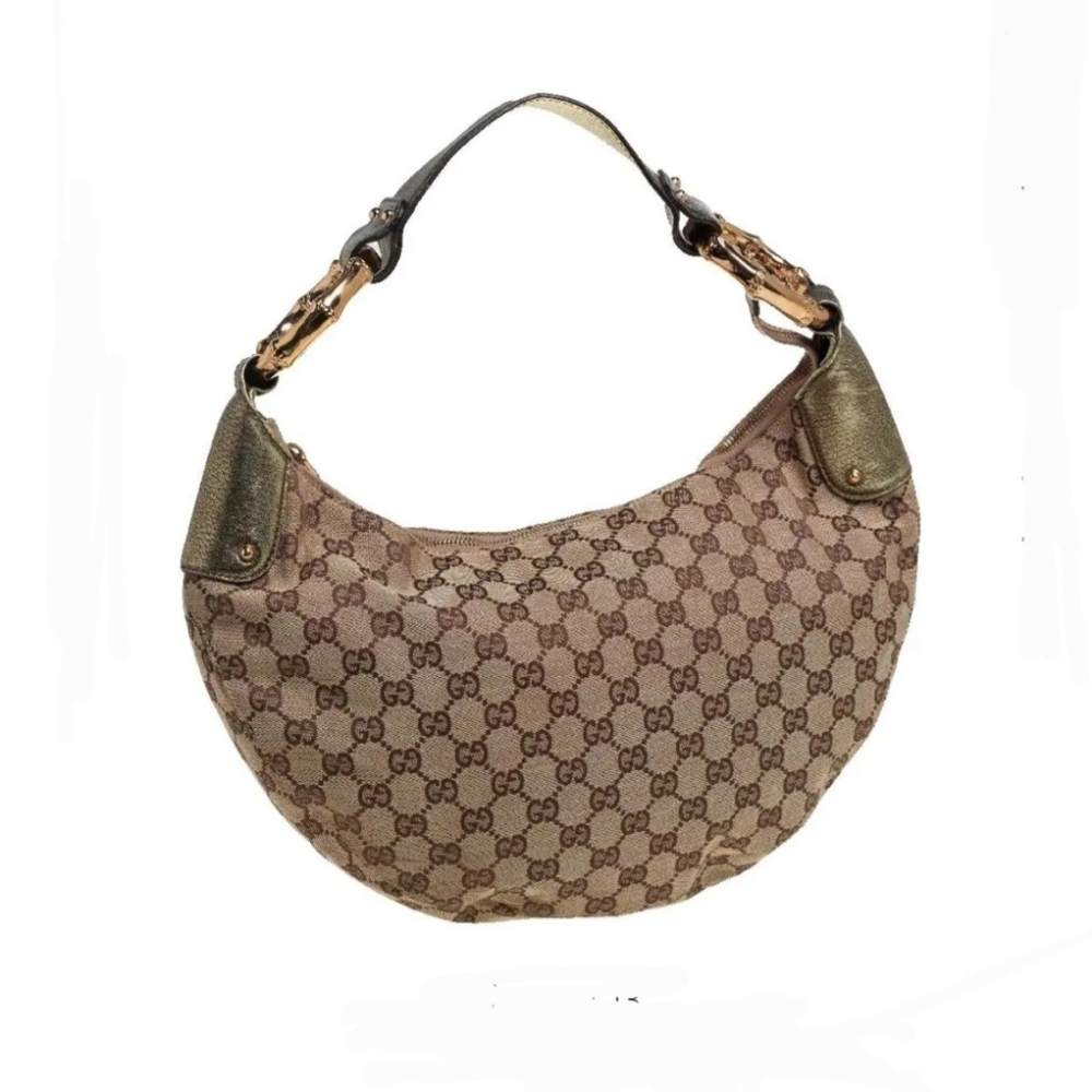 GUCCI Monogram Bamboo Ring Hobo